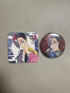 鬼滅の刃　アートコースター　猗窩座　狛治　セット　原作缶バッチ　缶バッジ　グッズ