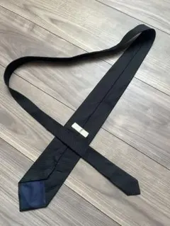 美品　青山　ネクタイ　ブラック　ストライプ　冠婚葬祭　葬式　法要　フォーマル