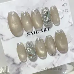 【サイズオーダー】ネイルチップ マグネットネイル 上品ネイル キラキラネイル