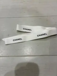 CHANEL ロゴ入りホワイトリボン