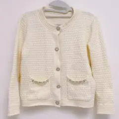 【SHEIN】アイボリー カーディガン パール装飾付き
