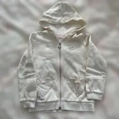 メゾピアノ　ハートポケット付きフードパーカー　120