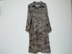 ヒョウ柄 レオパード柄 シャツワンピース ロングワンピース 長袖