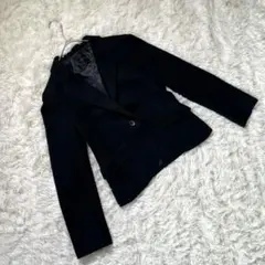 アンタイトル　テーラードジャケット【3】アンゴラ混　シンプル　ネイビー