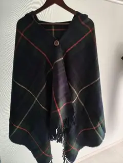 nico and… ニコアンド フード付きチェック柄ポンチョ