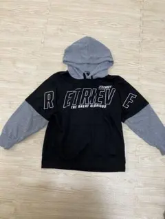 パーカー 140 黒・グレー　裏起毛なし
