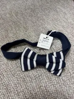 ネイビー・ホワイト ストライプ ボウタイ
