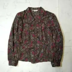 ヴィンテージ レトロブラウス ペイズリー 総柄 ウール混 古着ミックス
