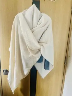 パリ購入 大判ストール アイボリー 上品 ギャラリーラファイエット