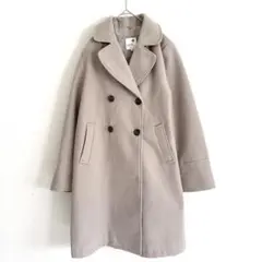 アースミュージックアンドエコロジーベージュダブルブレストコートバングラデシュ製