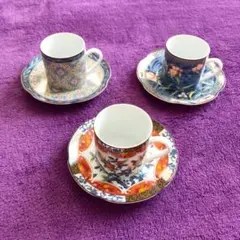 有田焼 京友禅 雅峰 コーヒー碗皿揃 3客セット
