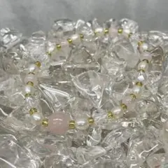 新品‼️天然石 パワーストーン レディース 天然水晶×淡水パール×ローズクォーツ