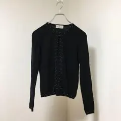 【ギャラリービスコンティ】カーディガン　ビジュー　スパンコール　羽織り　ウール