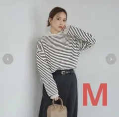 しまむら　田中里奈　プルオーバー　ボーダー　ブラウン　Mサイズ