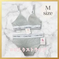 【新品】カルバンクライン ブラ＆ショーツ (ストラップ ロゴ付)上下セット M