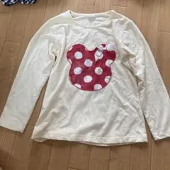 長袖カットソー 130 長袖　クリーム色　白　ホワイト　リボン　女の子