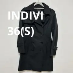 INDIVI インディヴィ トレンチコート ジャケット 黒 春 秋 36 S