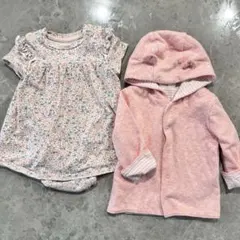 美品★ベビー 70cm ロンパース カーディガン ピンク H&M babyGAP