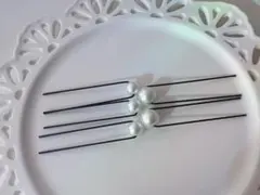 パール装飾　かんざし　uピン　卒園式　入園式　卒業式　入学式　髪飾り