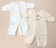 クーラクール リボン 花柄 ロンパース 50〜70