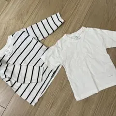 ZARAストライプと無地のTシャツ2枚セット