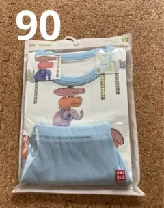 90 ユニクロ ドライパジャマ 半袖　ぞうくんのさんぽ　ブルー　新品　未使用