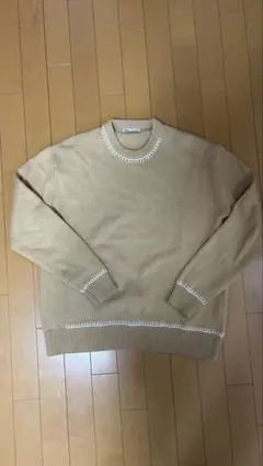 ZARA ベージュ クルーネックニット M