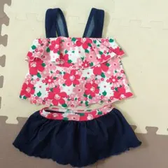 ベビー　水着 　女の子　花柄　フリルセット 80サイズ