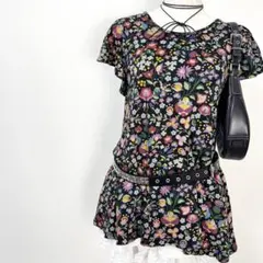 y2k❤️ HYSTERIC MINI 花柄 ミニちゃん フリル袖 チュニック