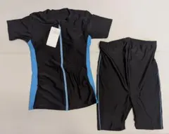 マタニティ 水着 キャップ付 3点セット (ブルー)