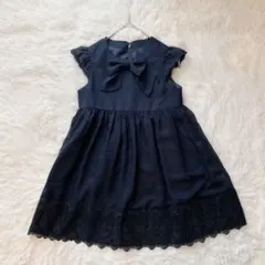 any FAM フォーマルワンピース レース リボン 120 紺 発表会 結婚式のサムネイル