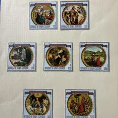 世界の宗教切手 赤道ギニア 1973 イースター 使用済切手7種フルセット
