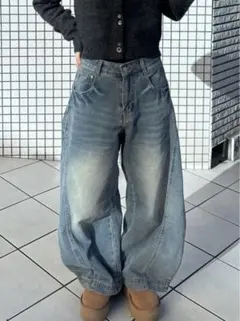 yolo ラインバルーンデニムパンツ　M 【新品未使用】