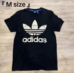 adidas アディダス トレフォイルロゴ Tシャツ ブラック シルバー　M