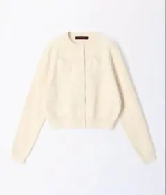 CABaN コットンカシミヤ　クルーネックカーディガン　アイボリー