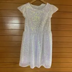 ホワイトスパンコールフォーマルドレス M