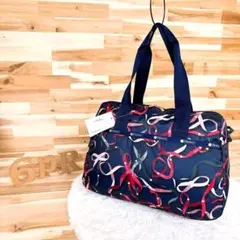 未使用【レスポートサック】ロゴ リボン ショルダーバッグ3wayトートバッグ 紺