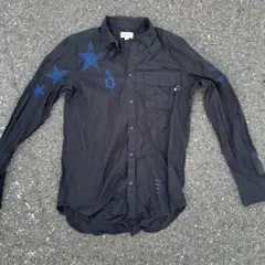 DIESEL 黒 長袖シャツ 青い星刺繍