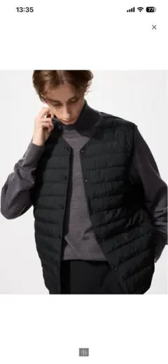 ブラック パフテックコンパクトベスト　ブラック