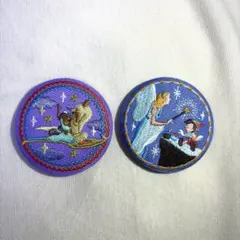 【セット売り】ディズニー　刺繍缶バッジ　アラジン・ピノキオ