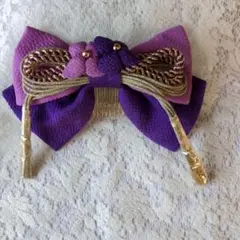 ☆*ね様 紫色とピンクのリボン髪飾り