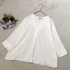 美品 セオリーリュクス とろみブラウス SADIE 白 36 日本製 長袖のサムネイル