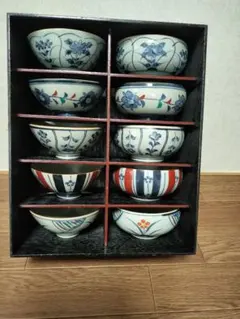 最終値下げ！有田焼　清秀　陶器製　飯碗5個小鉢5個セット