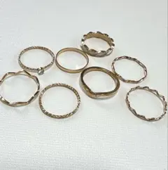 最終値下 リング 指輪 ゴールド 波 8個セット シンプル アクセサリー