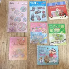 セリア オイスター ウォーターシール クレヨンしんちゃん おはじきシール 7点