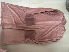 ピンク ベルベット 長袖ワンピース