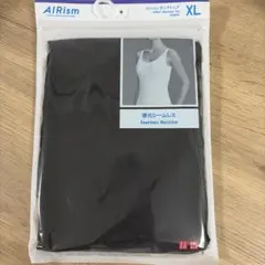 UNIQLO AIRism 襟元シームレス タンクトップ ブラック XLのサムネイル