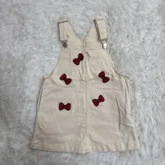 petit main ジャンバースカート　白　キティー　S 90〜100