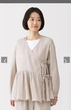 無印　新品　楊柳ガーゼ　Ｍ・ライトベージュのサムネイル