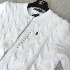 POLO Ralph Lauren ケーブルニット 半袖 カーディガン 白 新品のサムネイル